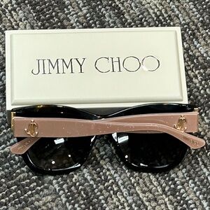 Jimmy Choo tortoise and Pink Sunglasses with Gold Accents